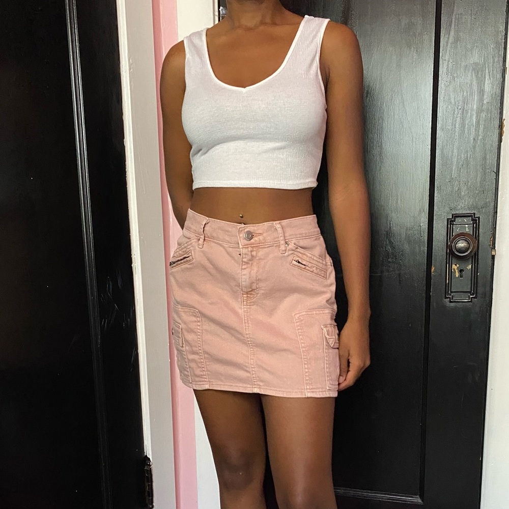 Gap Y2k Light pink cargo mini skirt